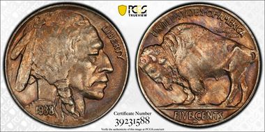 1938-D 5C Buffalo AU55
