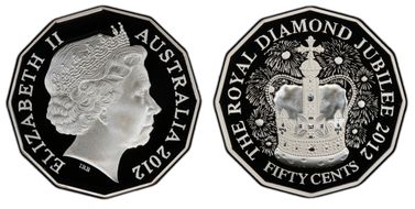 2012 50C Royal Diamond Jubilee Ag PR70DCAM