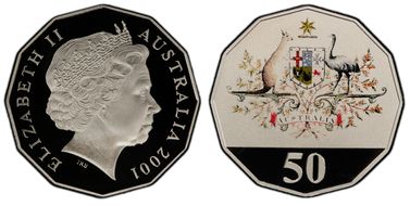 2001 50C Centenary of Federation Colorized PR69DCAM