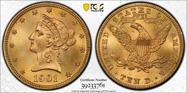 1901 $10 MS66+