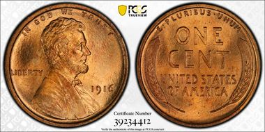 1916 1C MS66RD