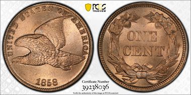 1858 1C Small Letters MS66