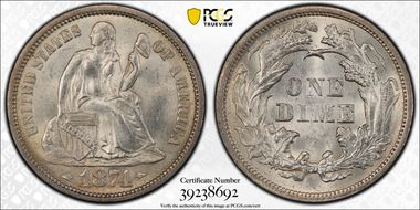 1874 10C Arrows MS65