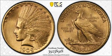 1909-S $10 MS64