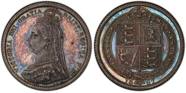 1887 6D S-3928 Shield Rev PR64CAM
