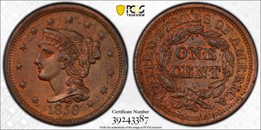 1856 1C Slanted 5 N1BN