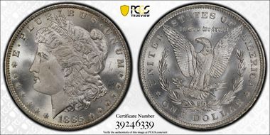 1885-O $1 MS67+