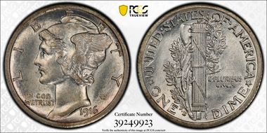 1916-D 10C MS62FB