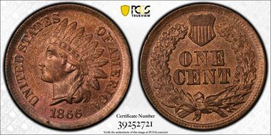 1866 1C MS65RB