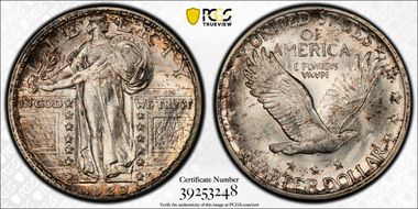 1920-S 25C Clashed Dies FS-401 MS64