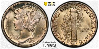 1937-D 10C MS67FB