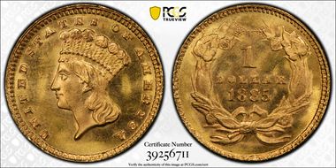 1885 G$1 MS67+