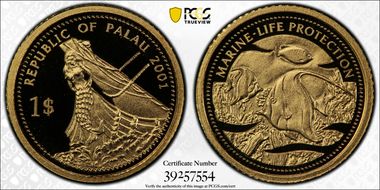 2001 $1 KM-89 Moorish Idol Fish PR70DCAM