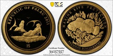 2011 $1 KM-405 Anemone PR69DCAM