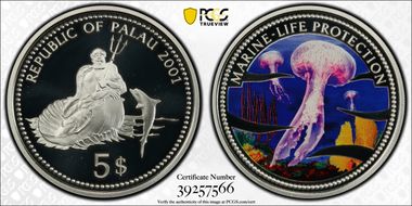 2001 $5 KM-53 Jellyfish PR70DCAM