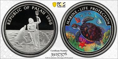 1998 $5 KM-32 Sea Turtle PR69DCAM