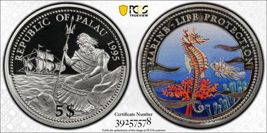 1995 $5 KM-12 Sea Horse PR67DCAM