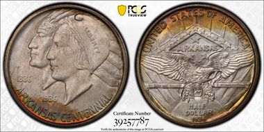 1936-S 50C Arkansas MS67+