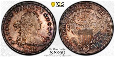 1803 $1 Small 3 AU50