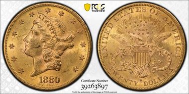 1880-S $20 MS61