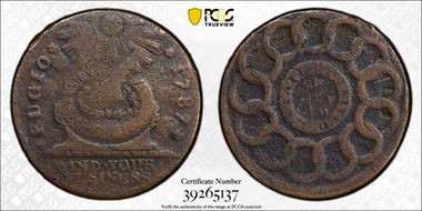 1787 Fugio 1C United States, 4 Cinq N1BN