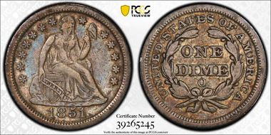 1851-O 10C VF30