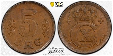 1920 HCN GJ 5 Øre MS63BN
