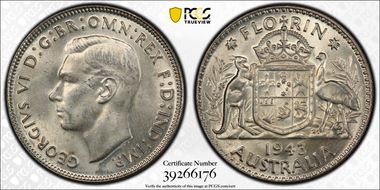 1943(m) Florin KM-40  Ag MS63