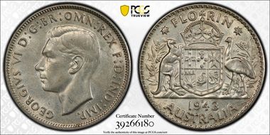 1943-S Florin KM-40  Ag AU58