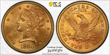 1880-S $10 MS63+