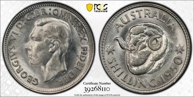 1950(m) Shil KM-46  Ag MS64