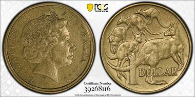 2000 $1 Mule-Struck w/10C Obv AU53