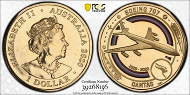 2020 $1 Qantas Centenary Boeing 707 MS67