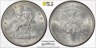 1874-S T$1 MS62