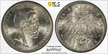 1909-A 3 Mk Death J-170 MS65