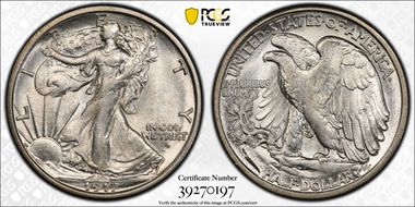 1917-D 50C Obverse AU58