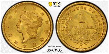 1849-O G$1 MS65+