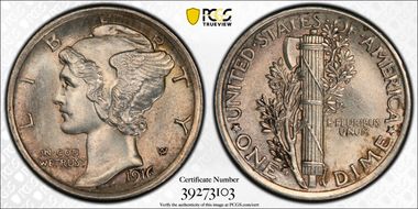 1916 10C Mercury MS62FB