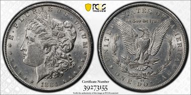 1884-CC $1 AU58