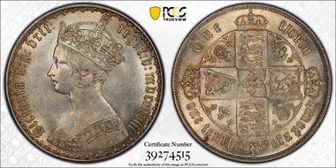 1858 Florin S-3891 ESC-2839 Narrow CCC MS64+