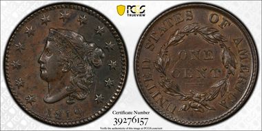 1819 1C N-5 AU58+ BN