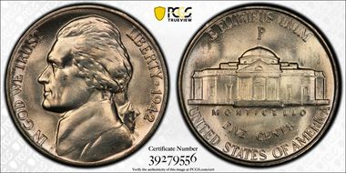 1942-P 5C Silver MS67FS