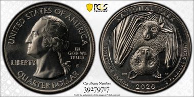 2020-S 25C American Samoa NP First Strike MS66