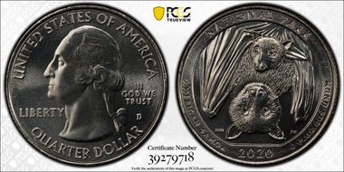 2020-D 25C American Samoa NP First Strike MS66