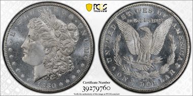 1880-CC $1 8/High 7 MS66+