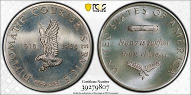 1968 Medal D1968-3b Silver Diplomatic Courier Anniv MS66