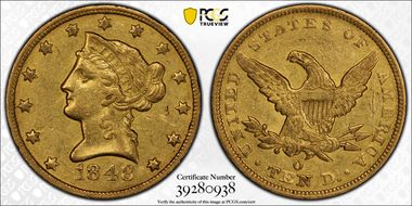1848-O $10 AU50