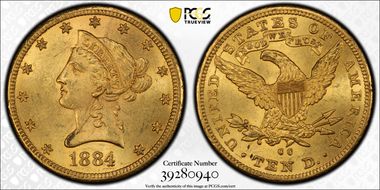 1884-CC $10 MS62+