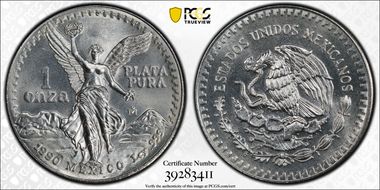 1990-Mo Onza Libertad Ag MS68