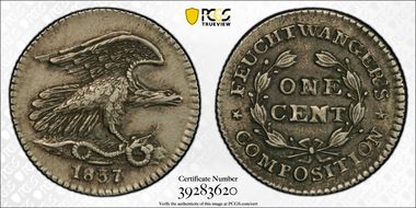 1837 NY 1C HT-268, Feuchtwanger's AU53